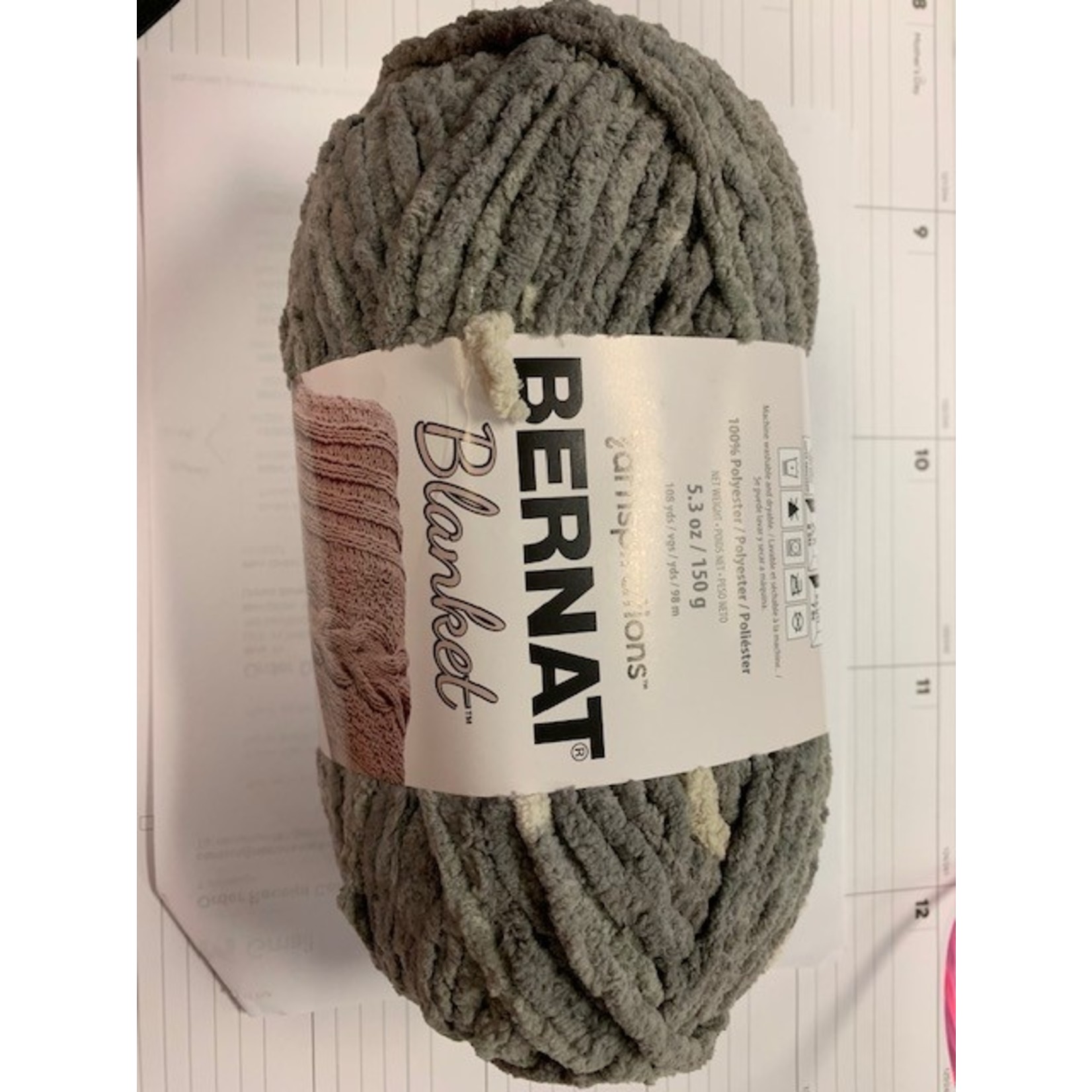 Bernat Yarn, Blanket, # 6, Silver Steel, 108 yds, Polyester