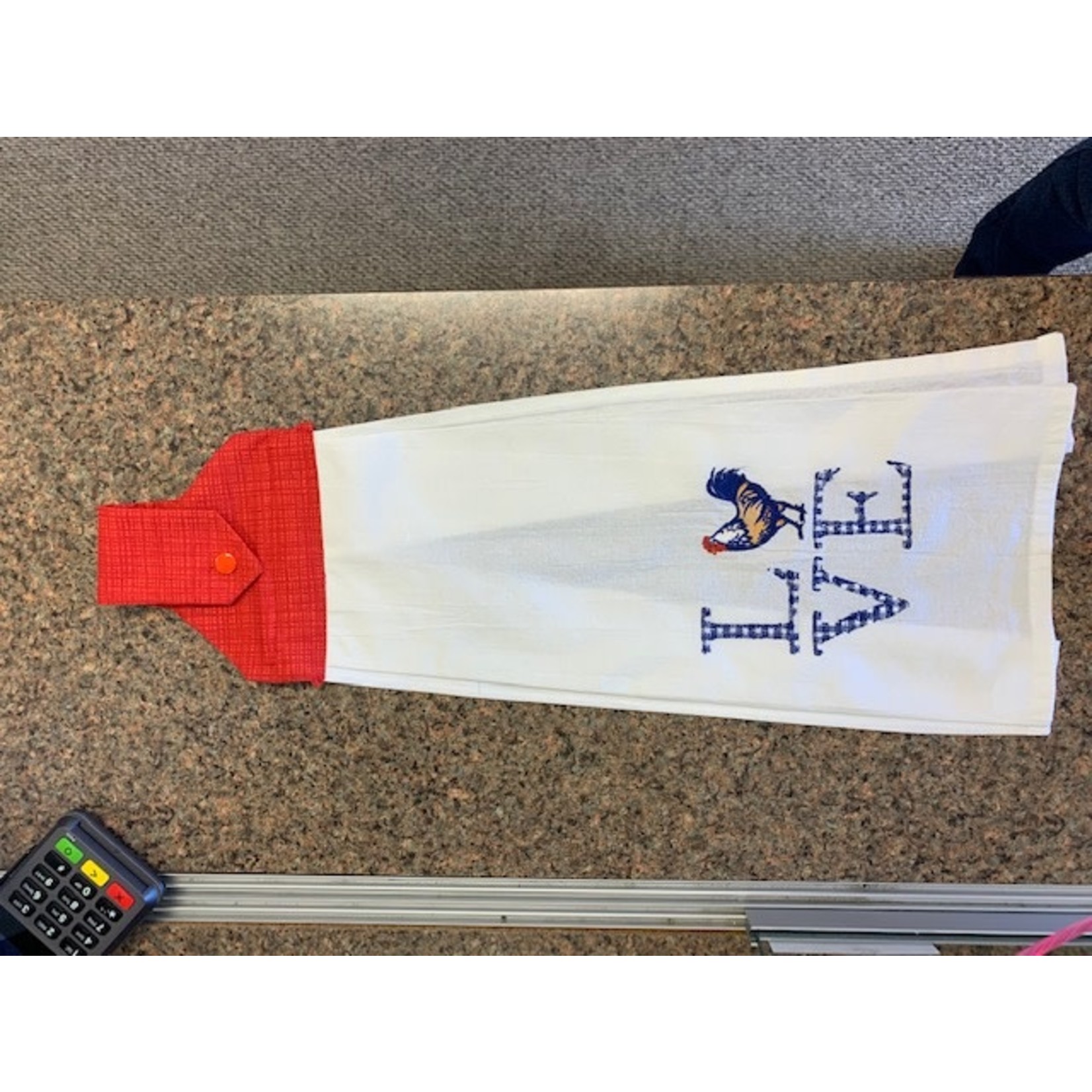 Vanessa Embroidered Hanging Towel- Love Chicken