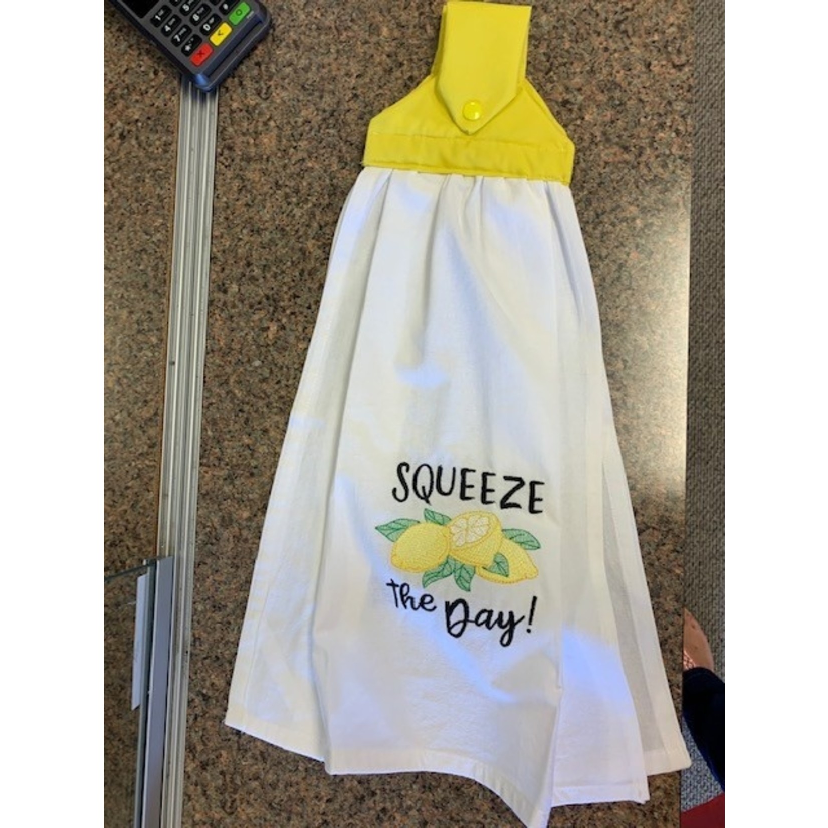 Vanessa Embroidered Hanging Towel- Lemons