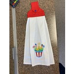 Vanessa Embroidered Hanging Tea Towel- Flag Flower Pot