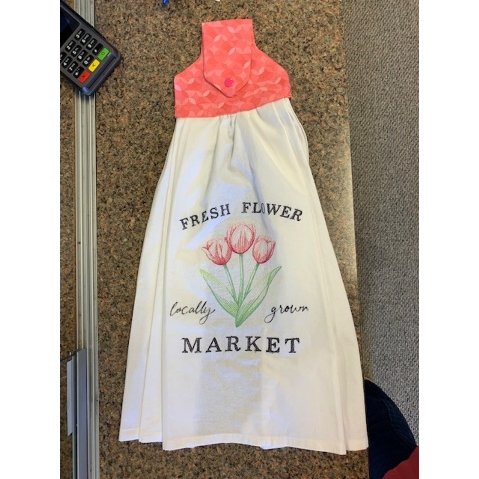 Vanessa Embroidered Hanging Tea Towel- Fresh Flower Market