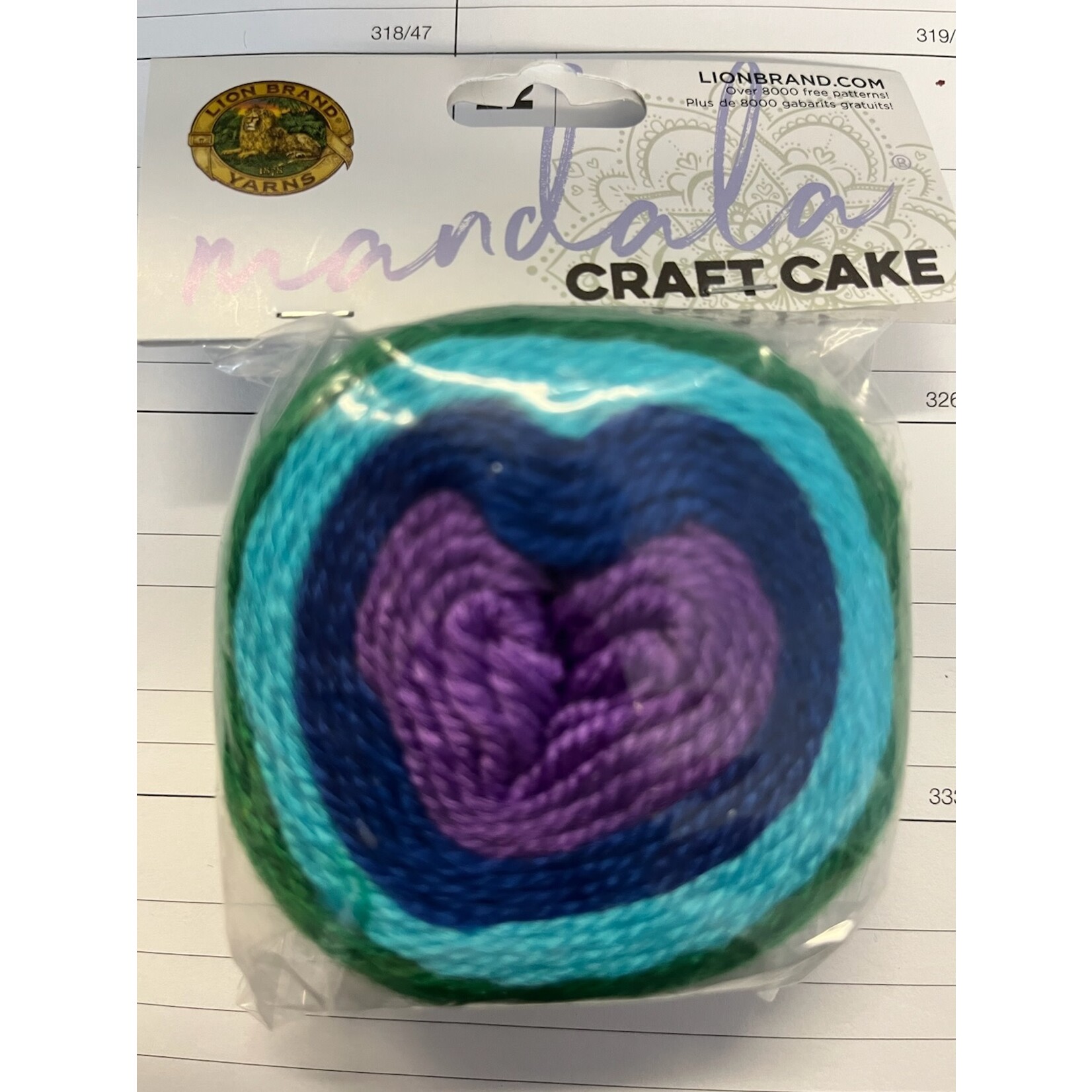 Lion Brand Yarn, Mandala Craft Cake, 88 yrds, # 3, "Under The Sea"