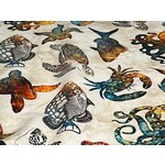 Quilting Treasures Fabric, Pacifica,  Ocean Life, 44 In., 100% Cotton