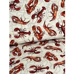 Quilting Treasures Fabric, Quilting, Apparel, 100% Cotton, Nautical, Lobsters on Cream