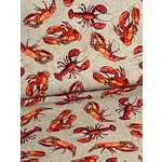 Quilting Treasures Fabric, Quilting, 100% Cotton, Apparel, 44 in, Lobsters on Gray