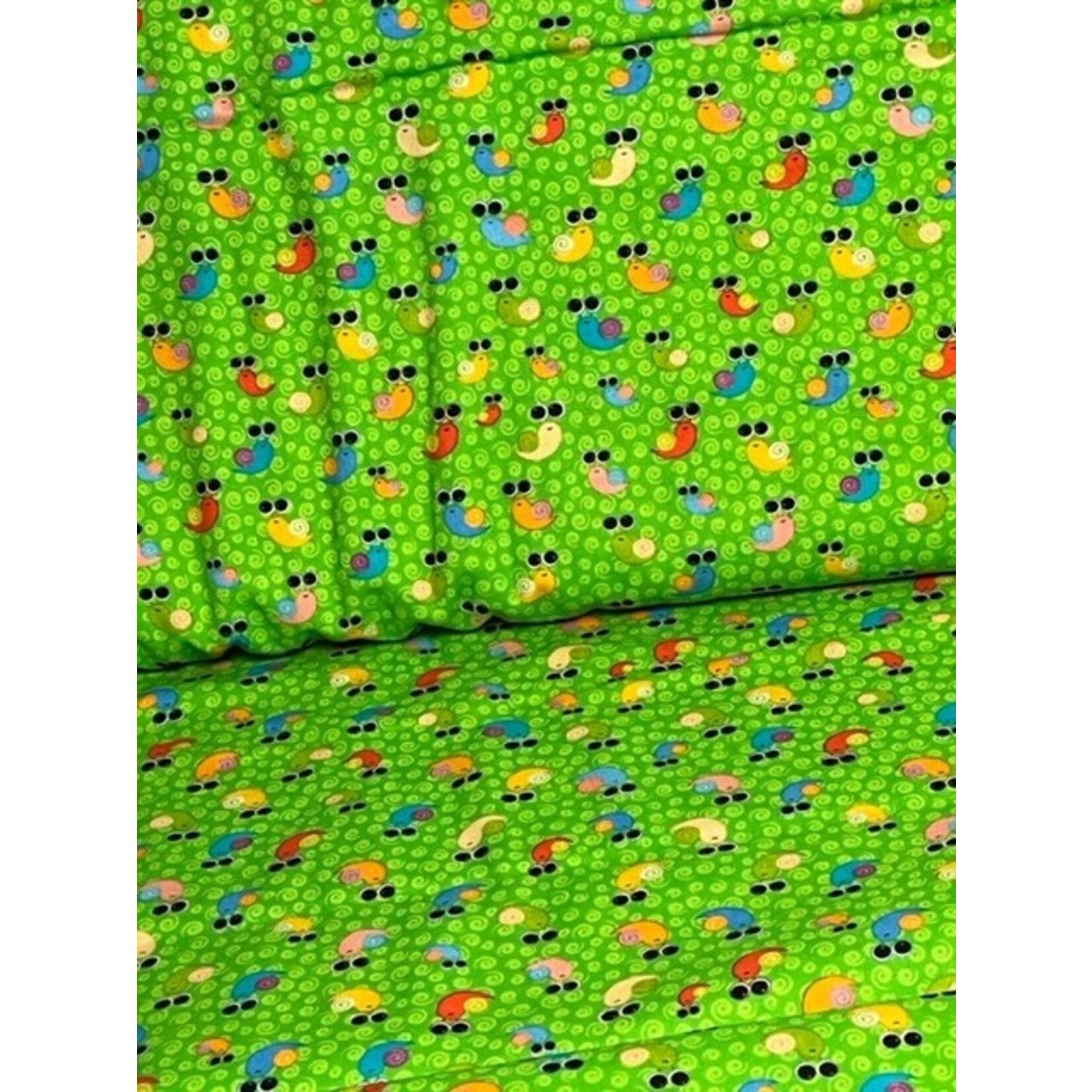 Quilting Treasures Fabric, Quilting, Apparel, 100% Cotton, 44 in,  Green, Snails
