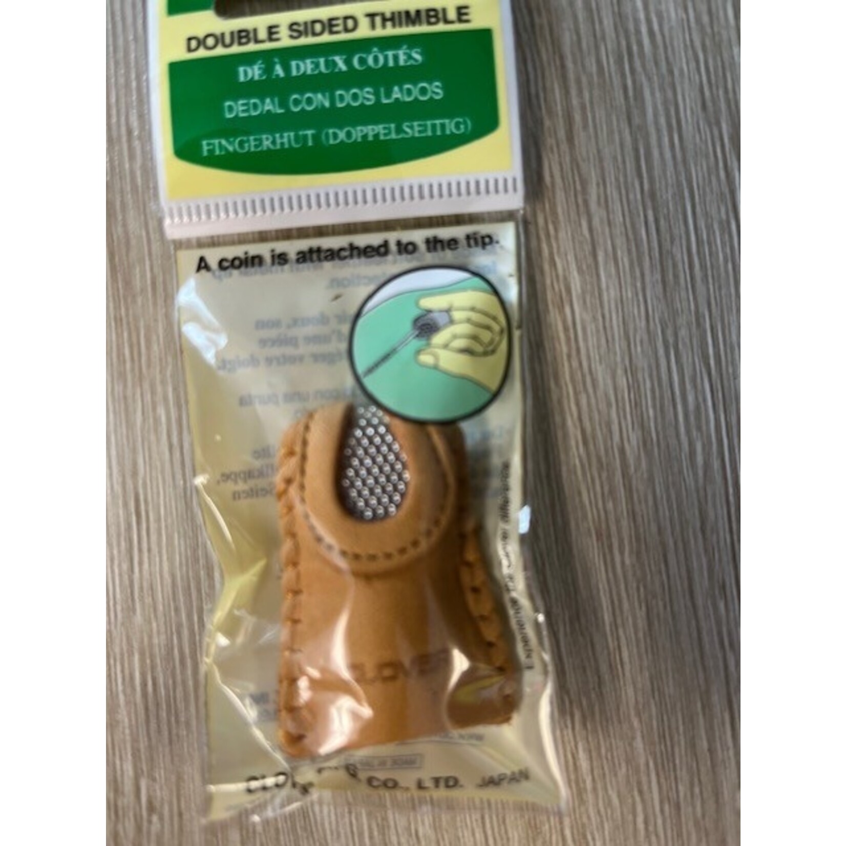 Clover Thimble Double Sided Metal, leather