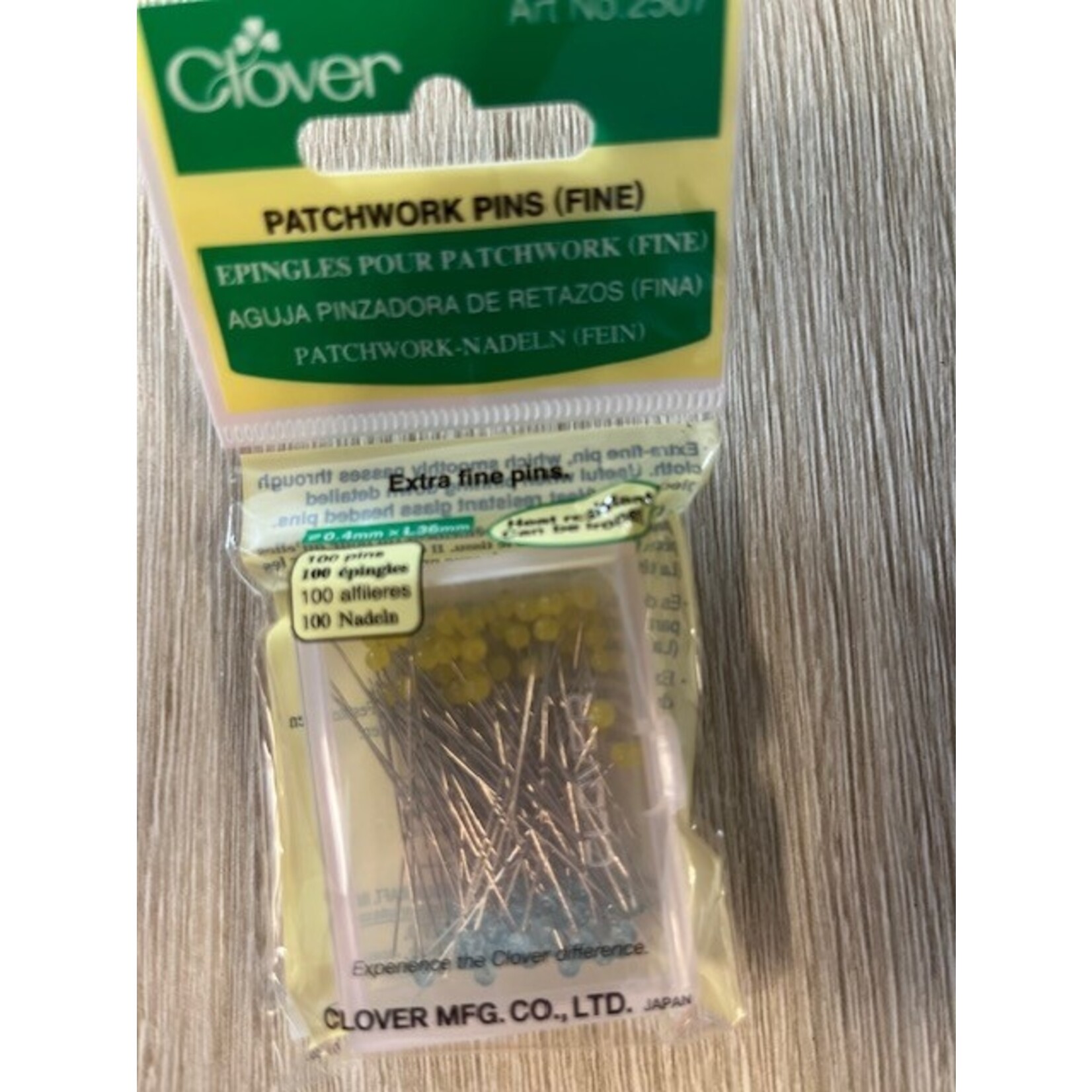 Clover Glass Head Pins,  extra fine, 100 Count,