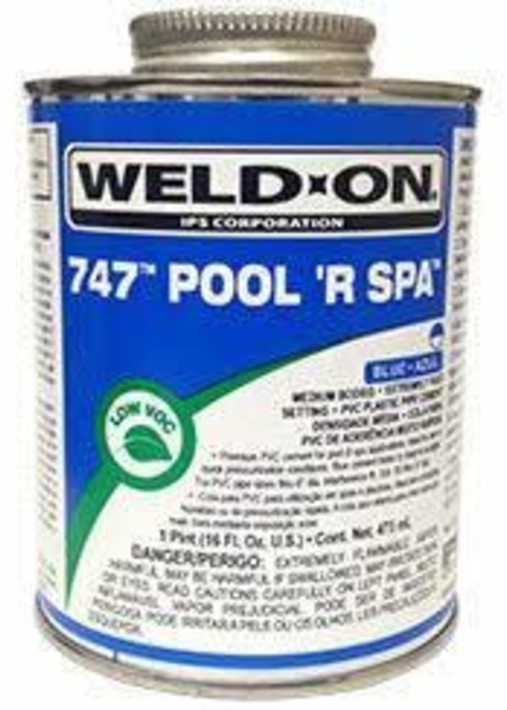 Weld-On Weld-On PVC Cement 747 Pool 'R Spa (blue), 1 qt.