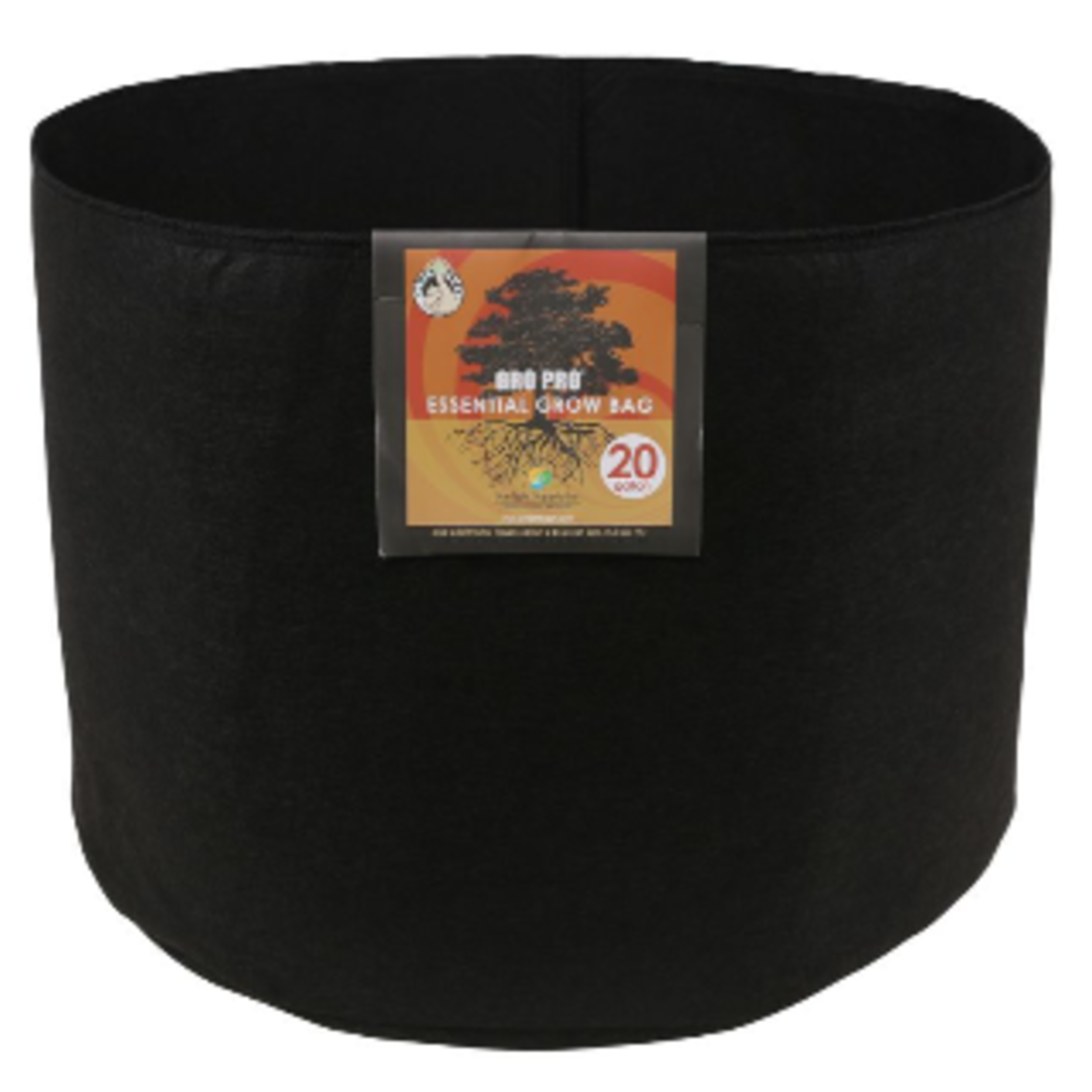 Gro Pro Gro Pro Essential Round Fabric Pot - Black 20 Gallon