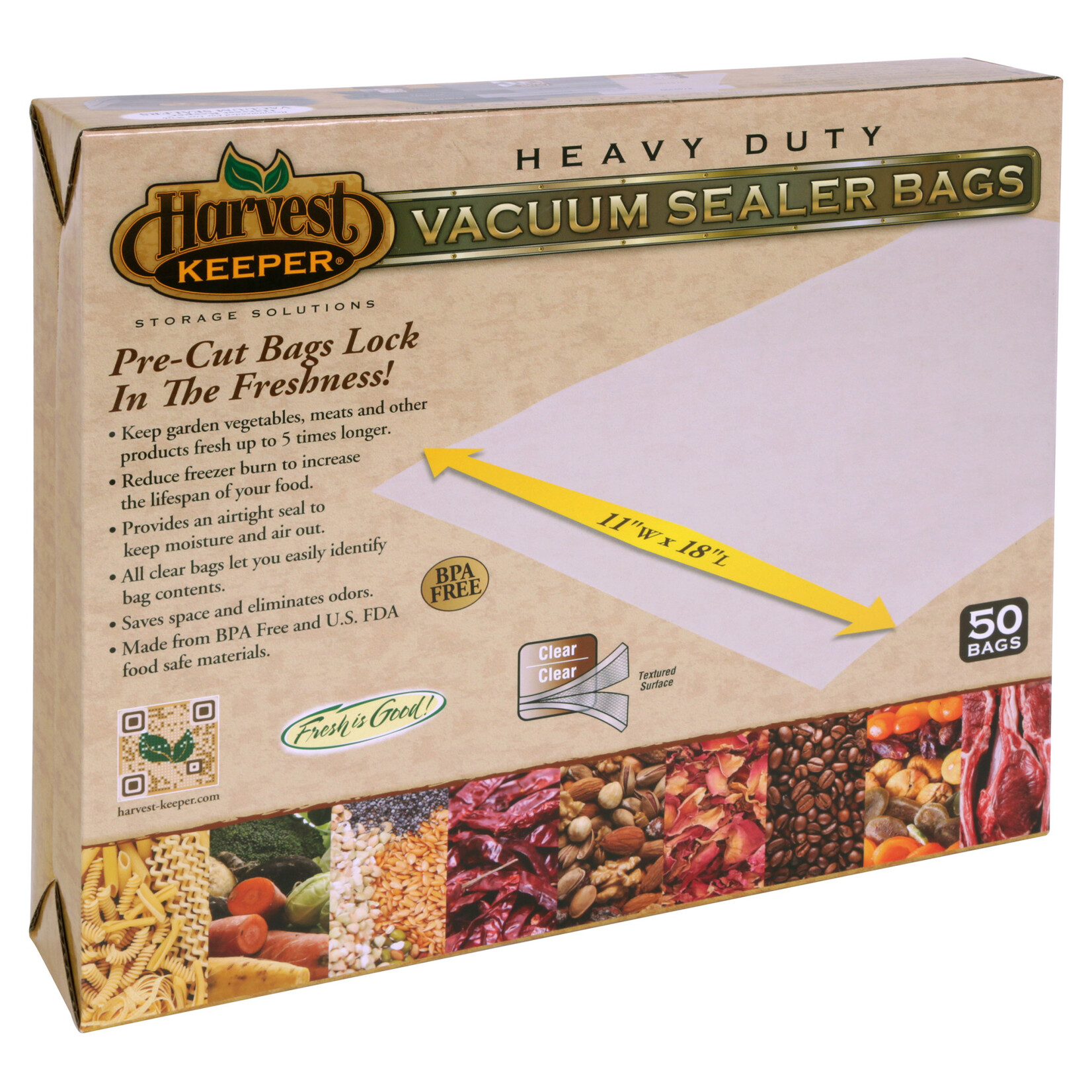 Harvest Keeper All Clear Precut Bags 11 in x 18 in (50/Pack)