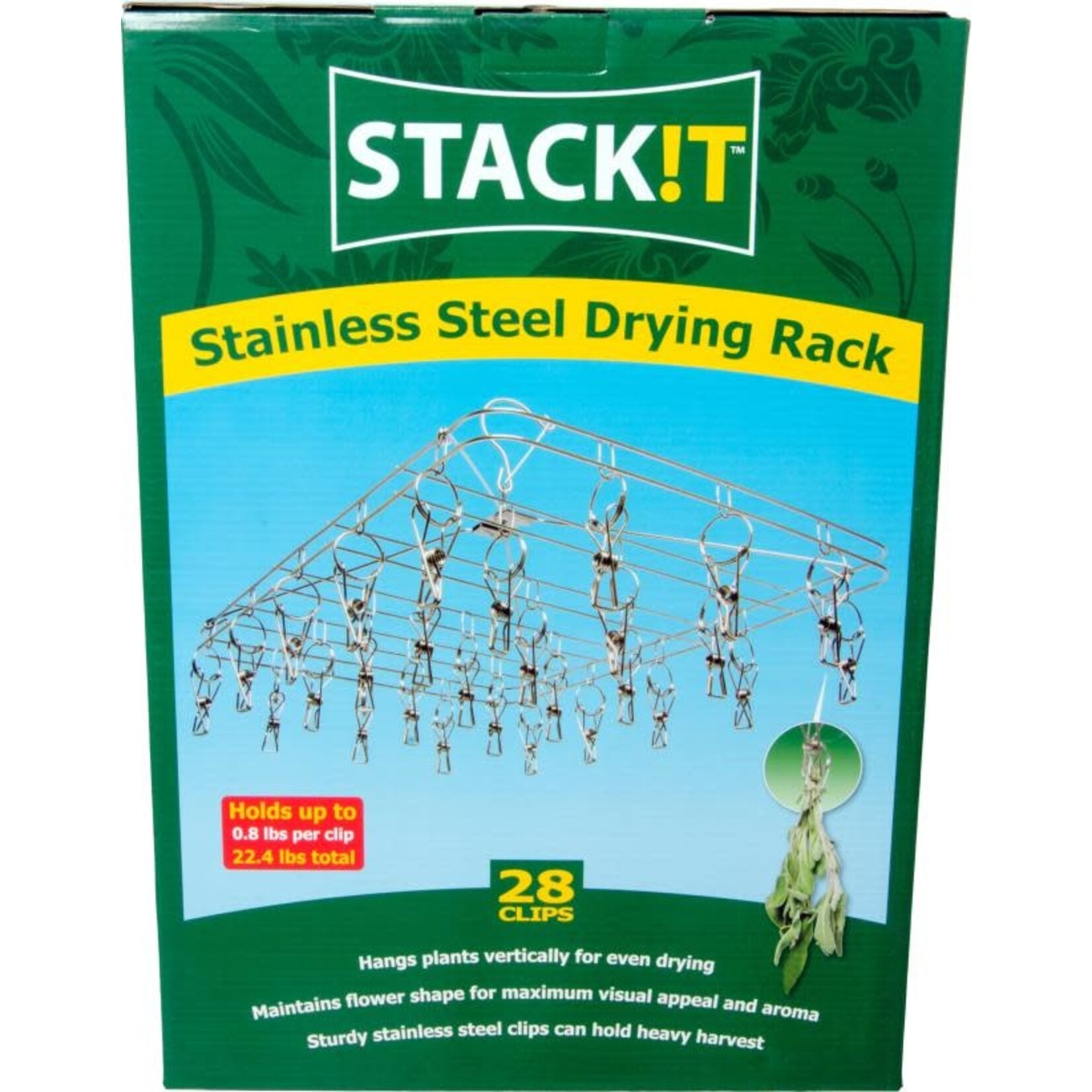 STACK!T Hanging Dry Rack w/28 Clips