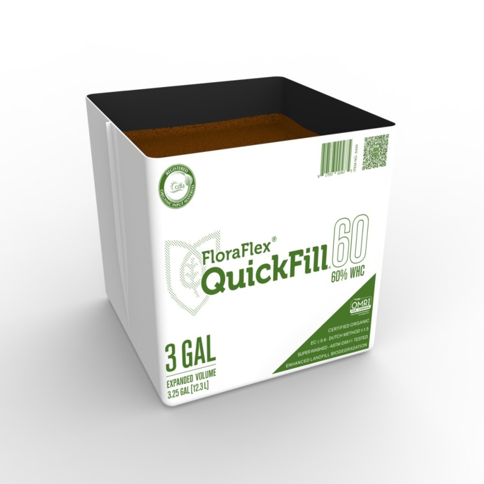 Flora Flex 3 Gal QuickFill™ | 60% WHC | Expandable Organic Coco Coir (1 Bag)