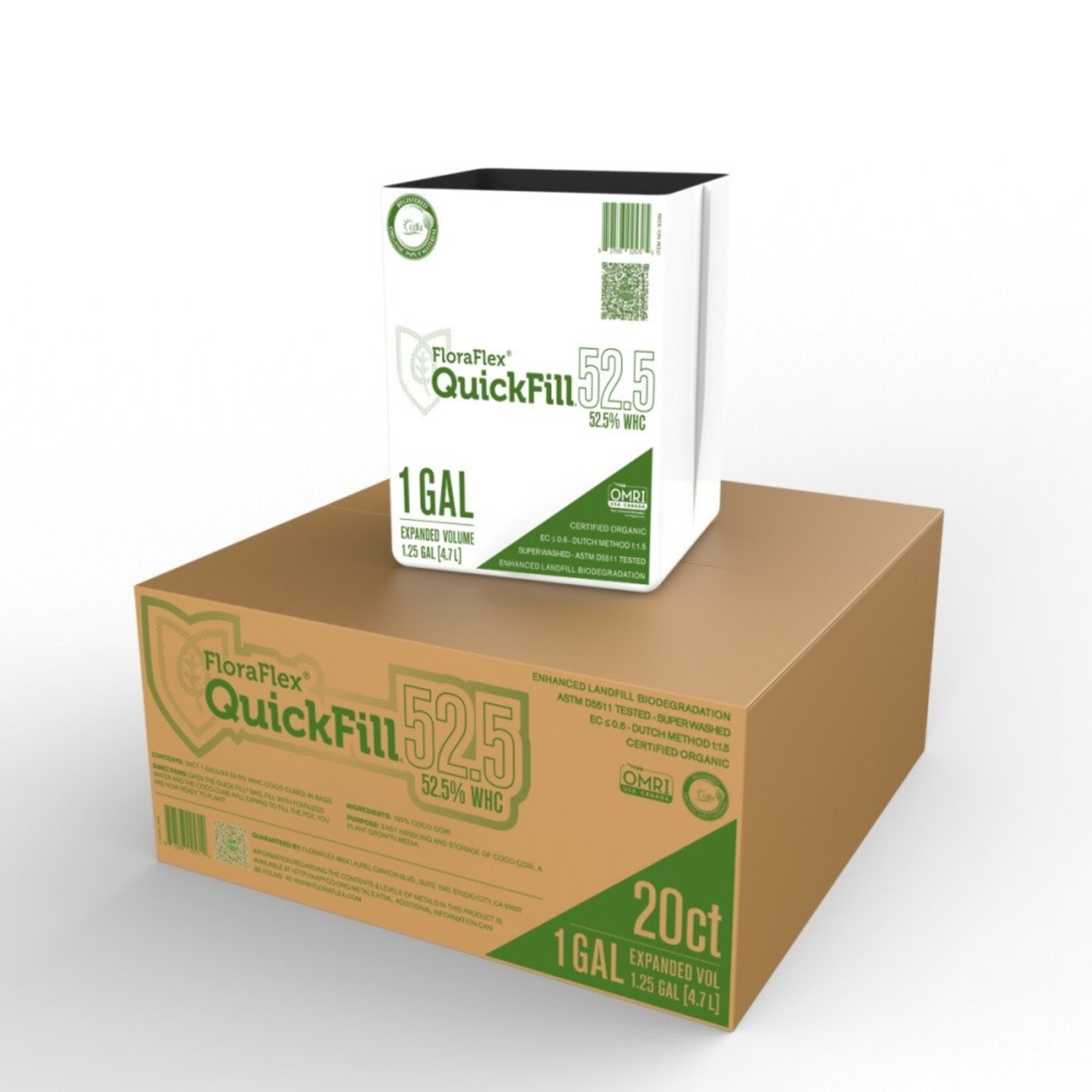 Flora Flex 1 Gal Quickfill™ | 52.5% WHC | Expandable Organic Coco Coir Plant Medium (1 Bag)