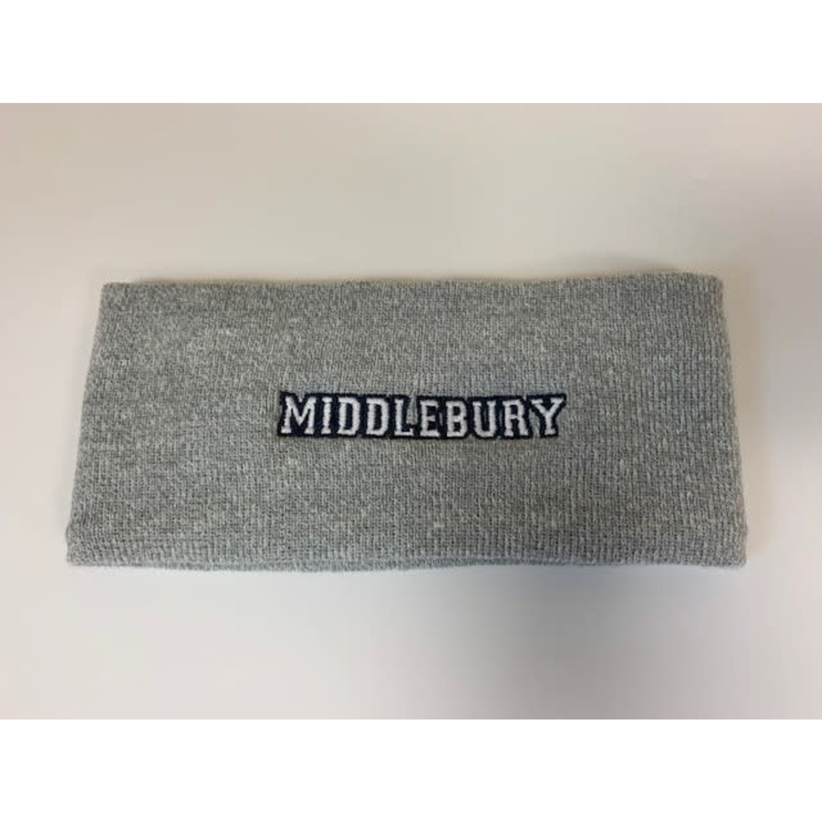 GREY MARLED MIDDLEBURY HEADBAND WHITE FILL/NAVY OUTLINE