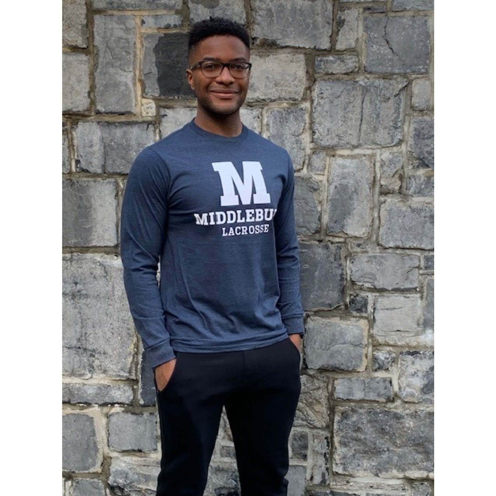 CI SPORT NAVY HEATHER LS LAX TEE