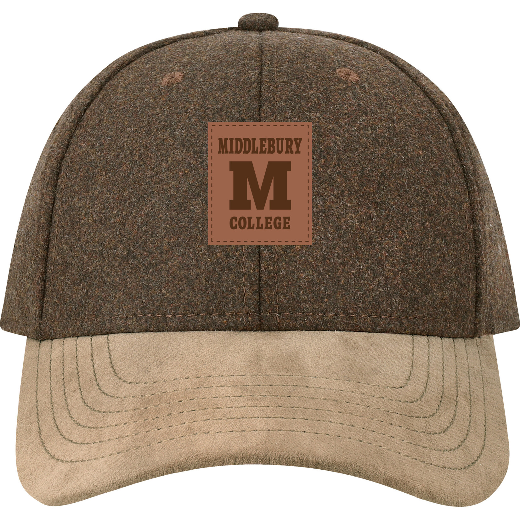 BROWN WOOL/TAN SUEDE HAT