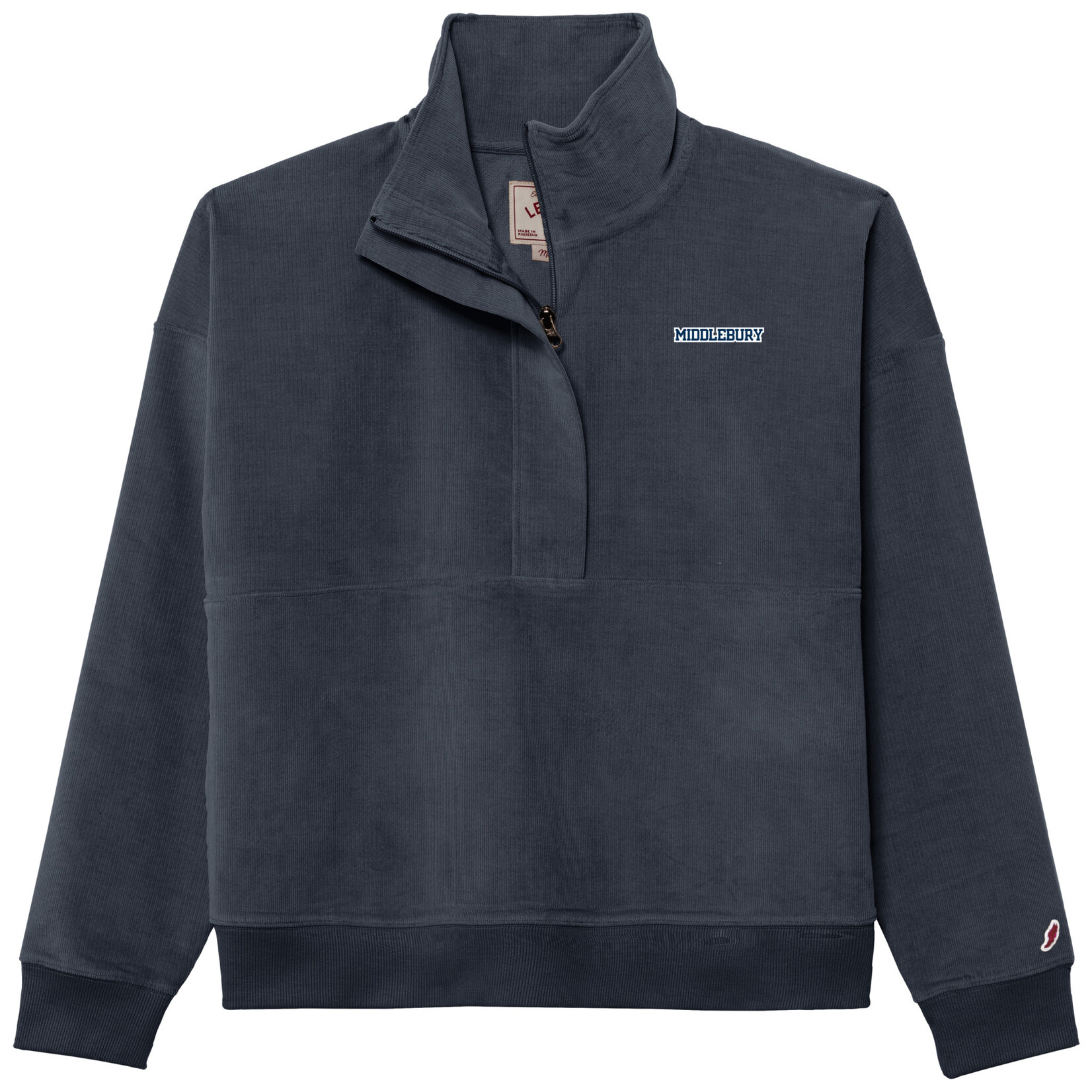 L2 WOMENS CORD 1/2 ZIP NAVY