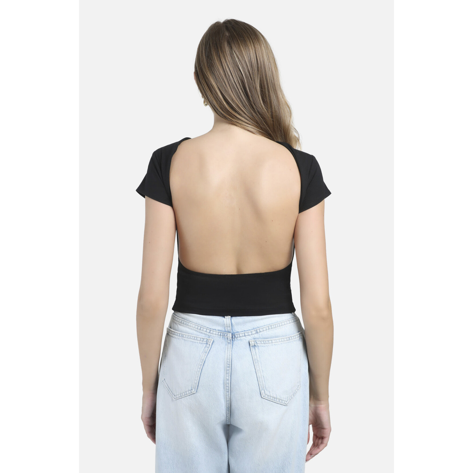 H&V BLACK COMBACK TOP