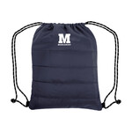 NAVY QUILTED DRAWSTRING BAG