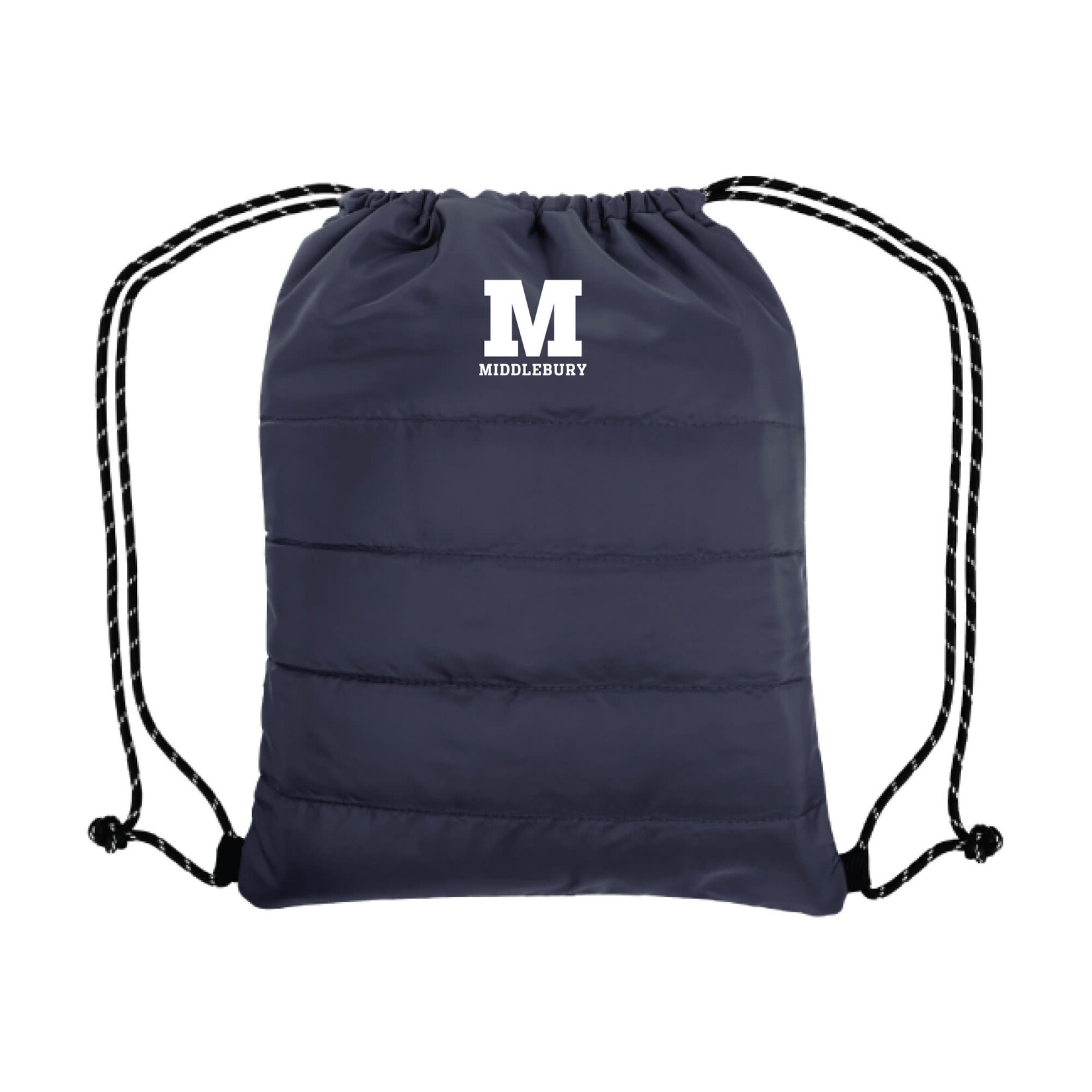 NAVY QUILTED DRAWSTRING BAG