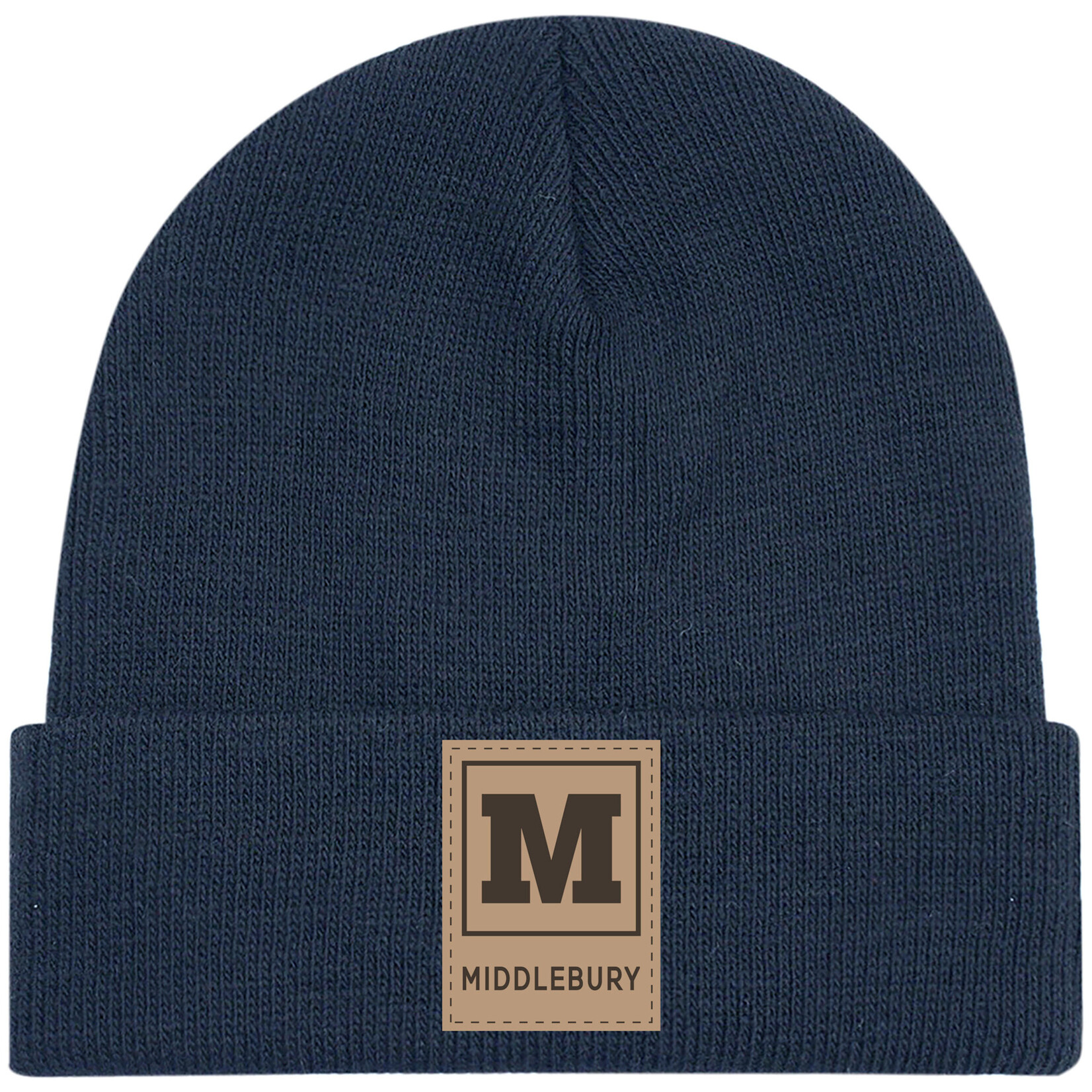 NAVY BEANIE M/MIDDLEBURY PATCH