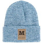 LIGHT BLUE MARLED BEANIE M/MIDDLEBURY PATCH