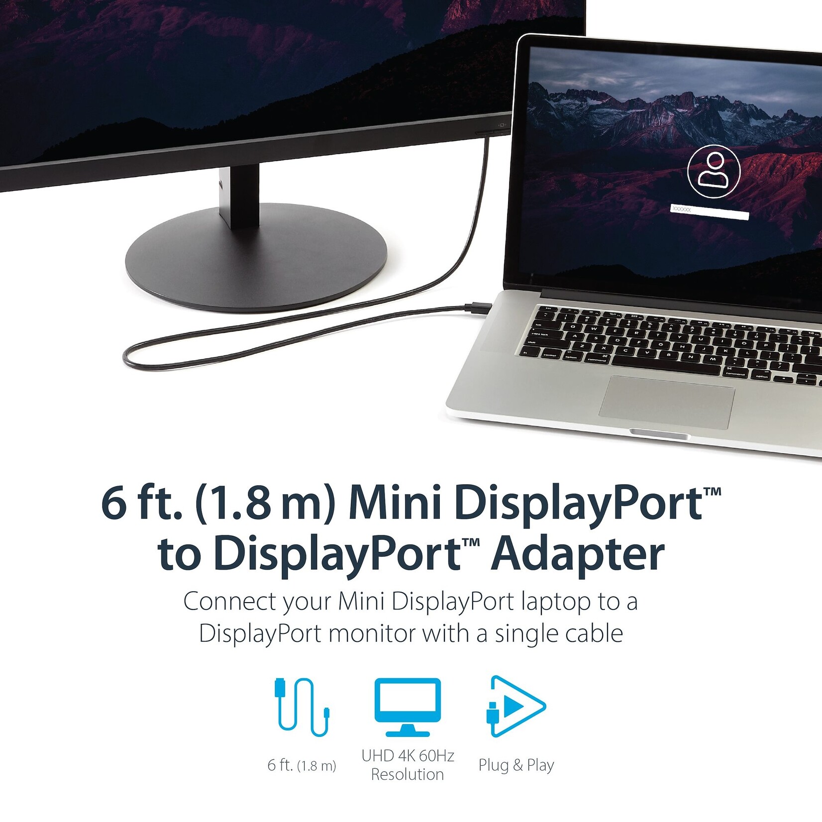 DisplayPort to DisplayPort Adapter 6ft