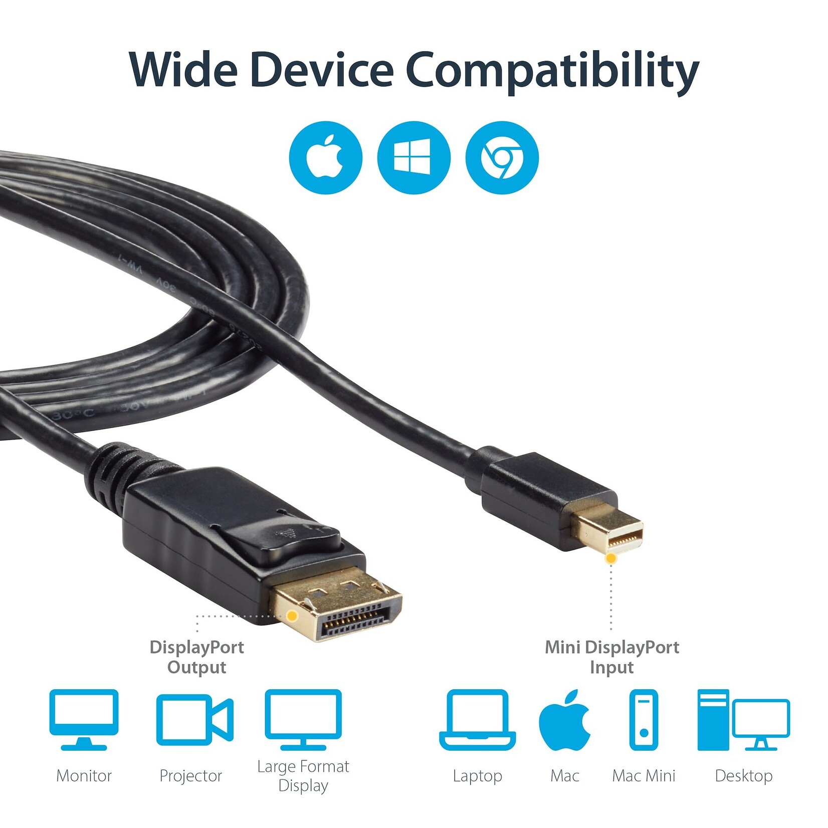 DisplayPort to DisplayPort Adapter 6ft