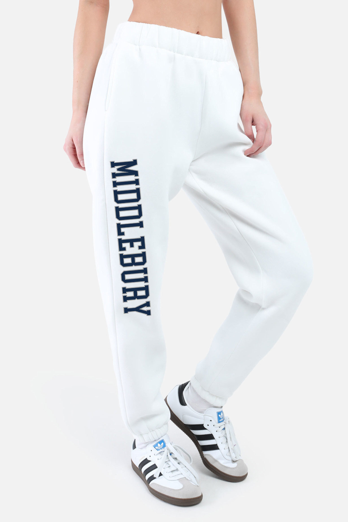 H&V BASIC WHITE SWEATPANTS - middstore
