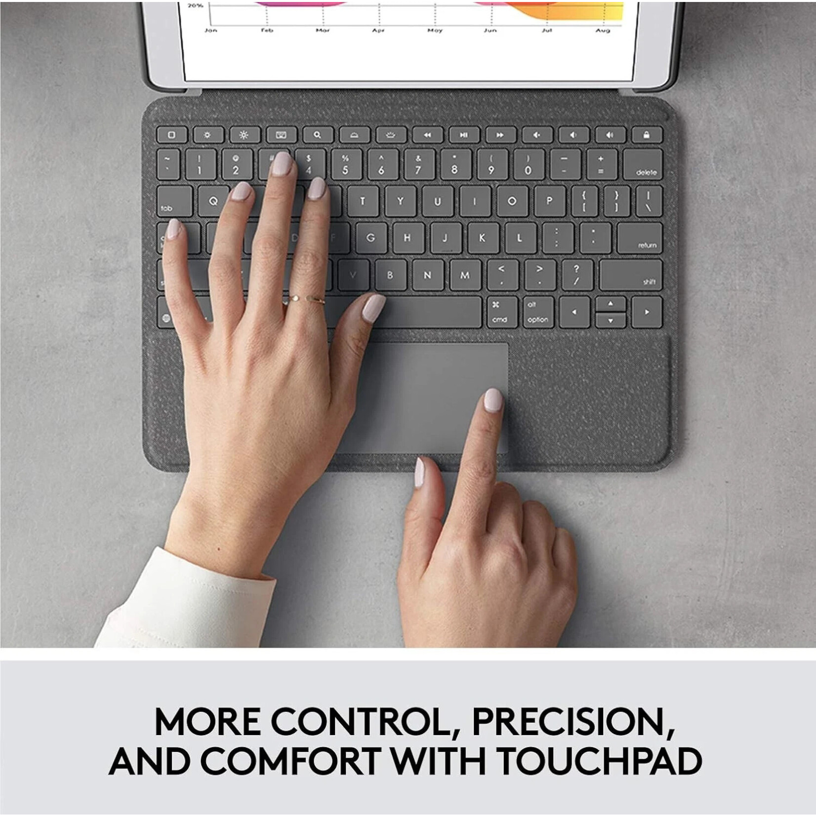 Combo Touch-Trackpad & Keyboard Case for iPad 7th/8th/9th Gen