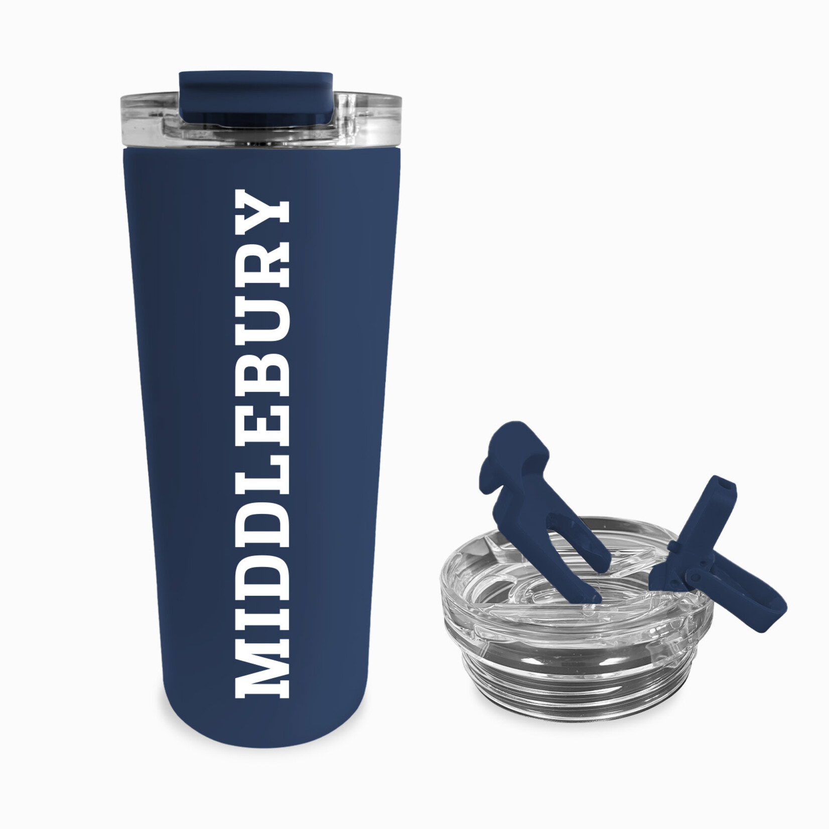 NAVY 24OZ DUAL LID TUMBLER W/MIDDLEBURY