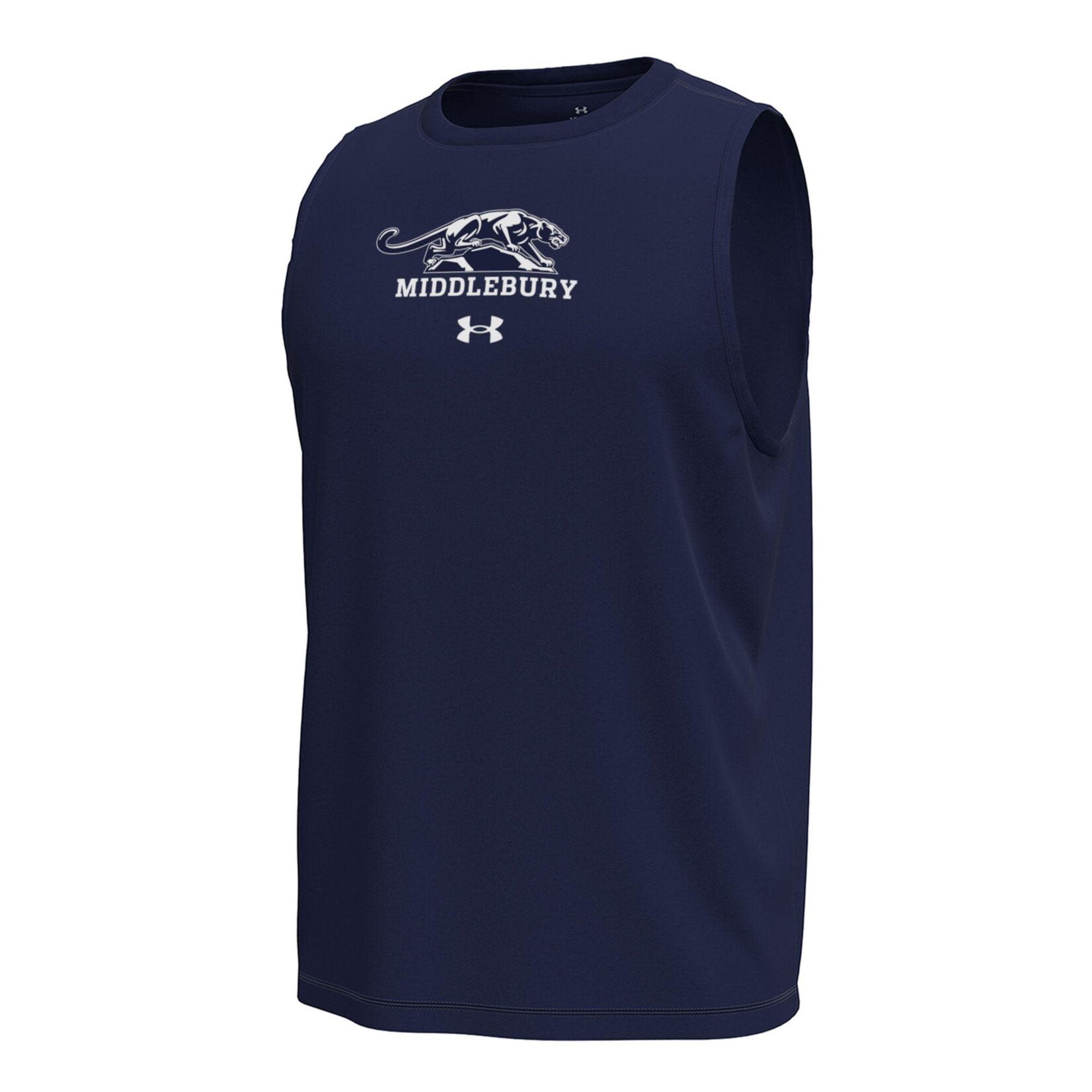 UA NAVY SLEEVELESS TECH TEE