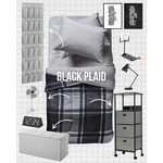 CC-TWIN XL REVERSIBLE COMFORTER BLACK PLAID