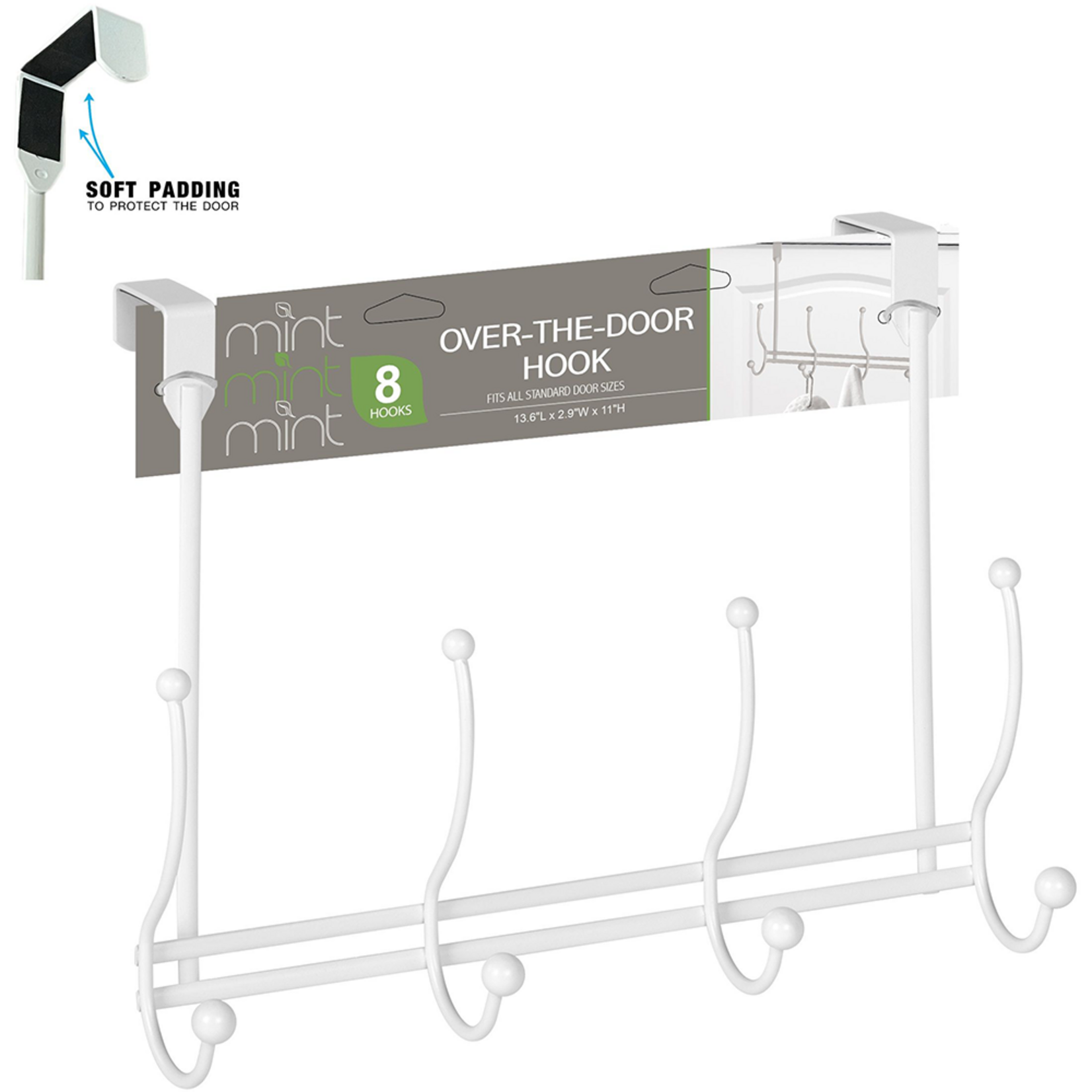 OVER THE DOOR RACK 8 HOOK