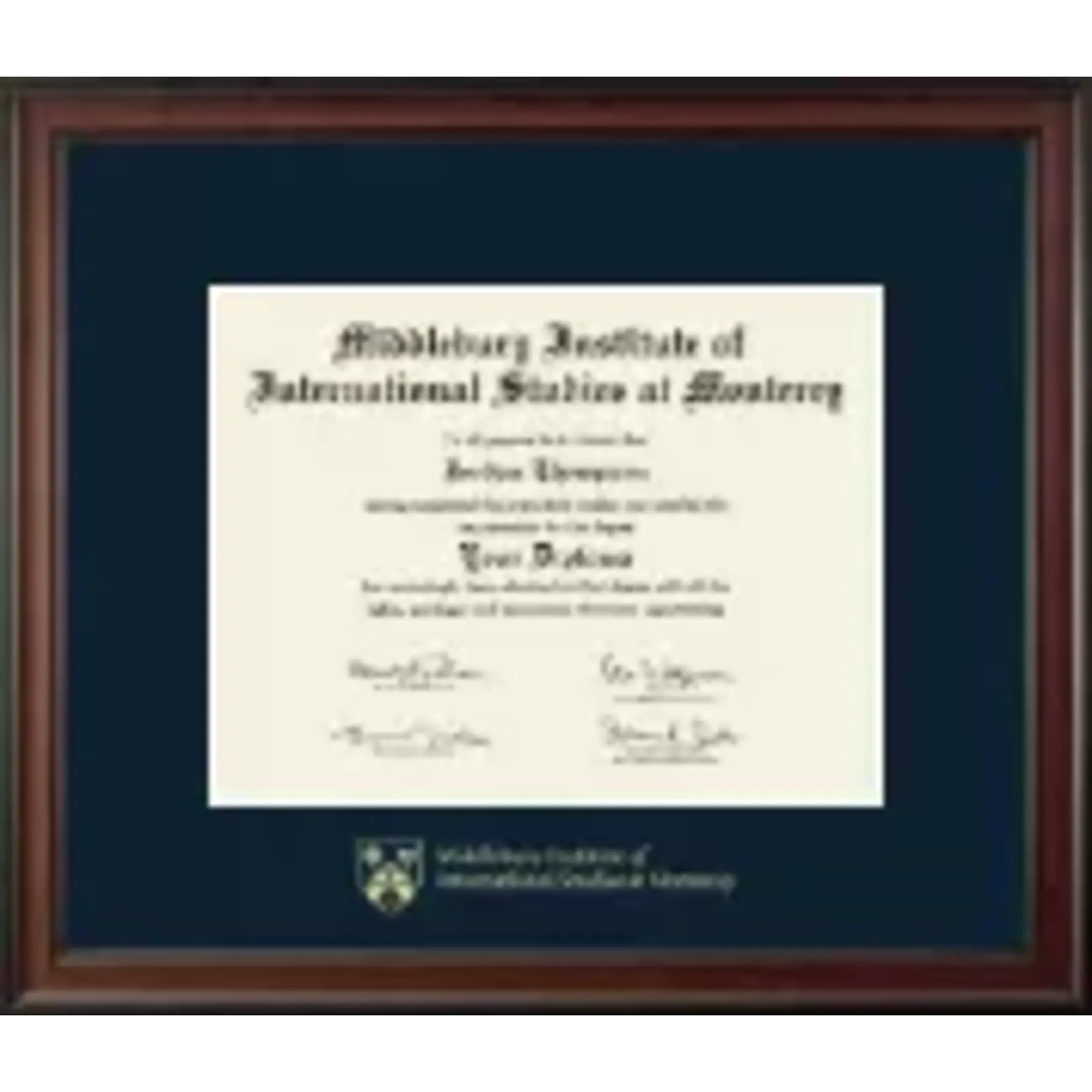 MONTEREY DIPLOMA FRAME MIIS EMBOSSED