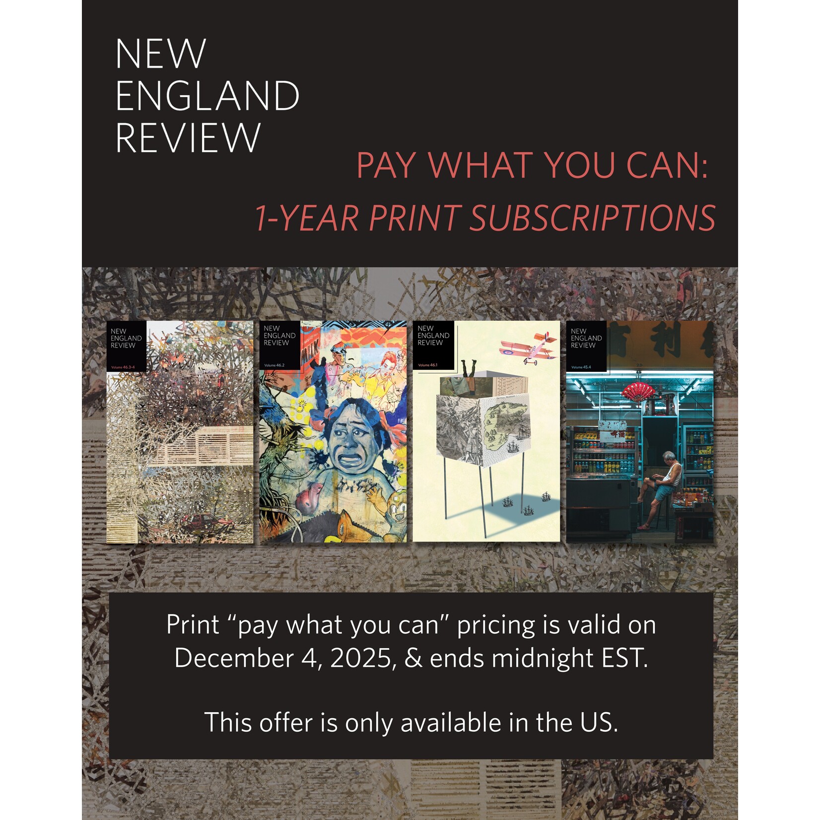 NER Pay What You Can PRINT Subscription Offer!