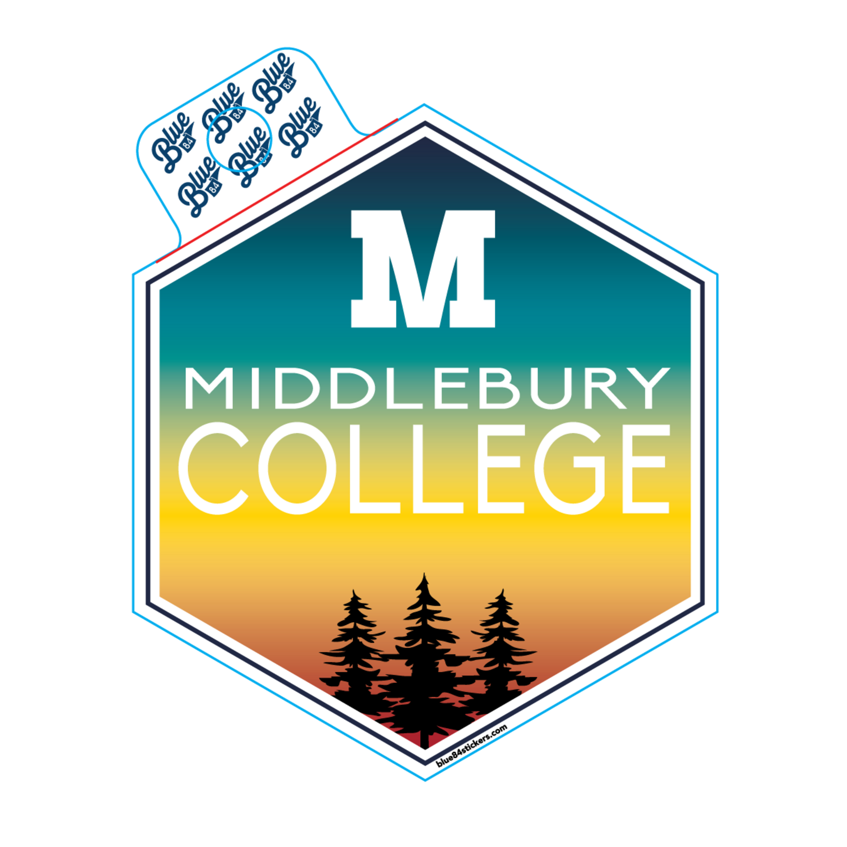 BLUE84 PINE TREE STICKER
