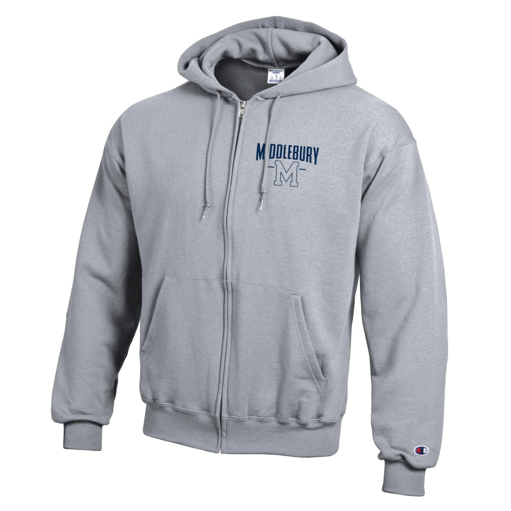 CHAMPION GRAY FULL ZIP/BIG BACK LOGO