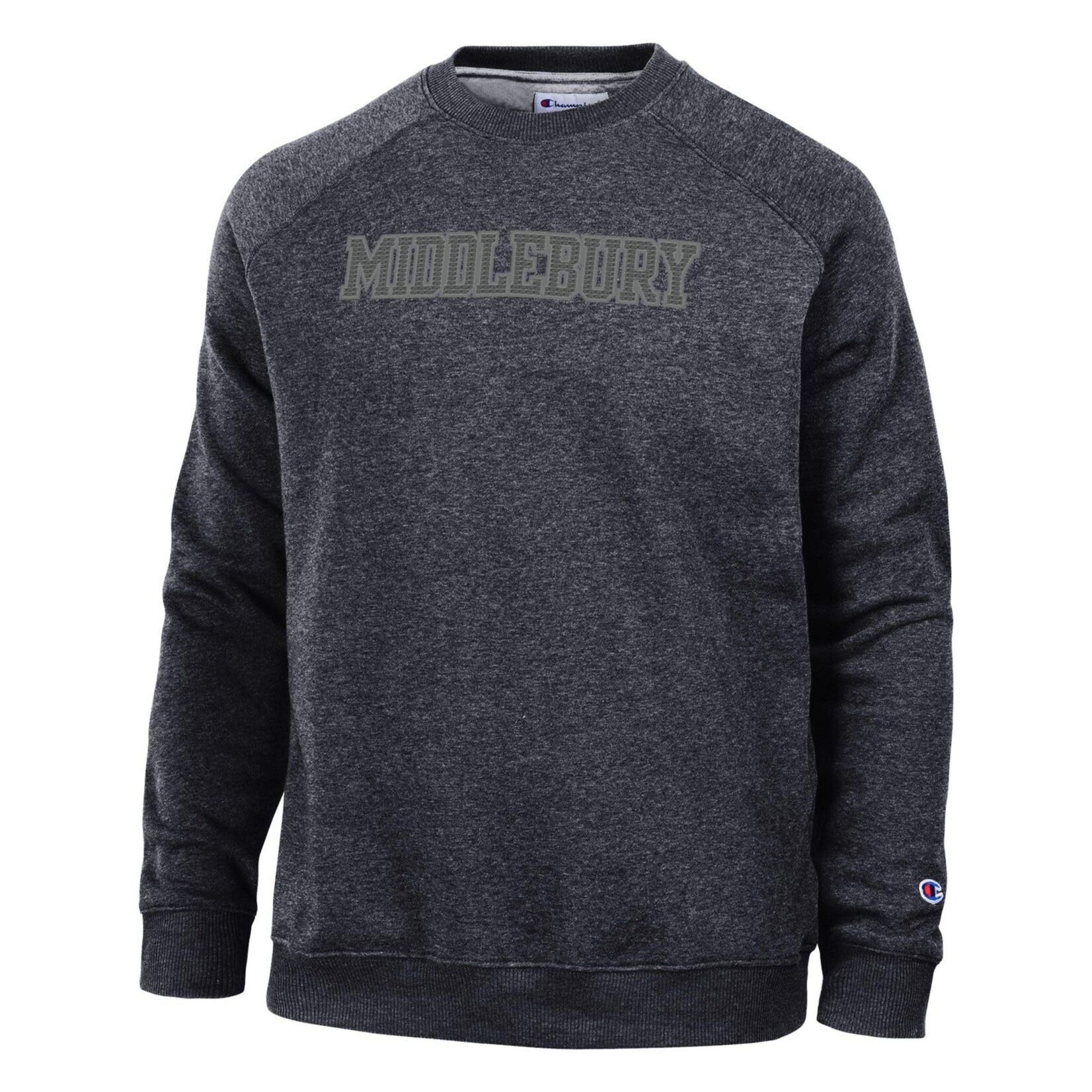 CHAMPION BLACK HTHR CREW W/MIDD