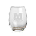 LIGHT ETCHED 15OZ STEMLESS WINE GLASS SET/2