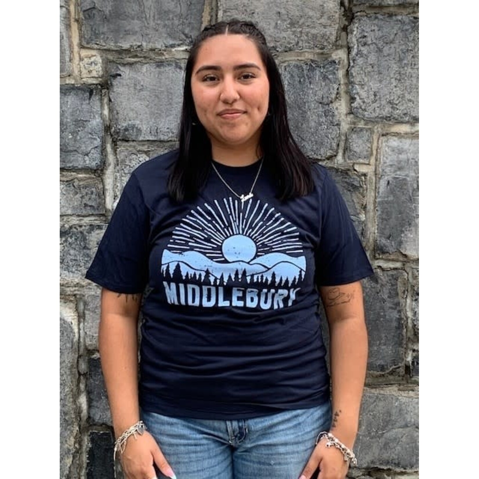 LAT NAVY SUNRAY TEE W/MIDDLEBURY