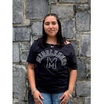 CHAMPION BLACK OFF THE SHOULDER TEE
