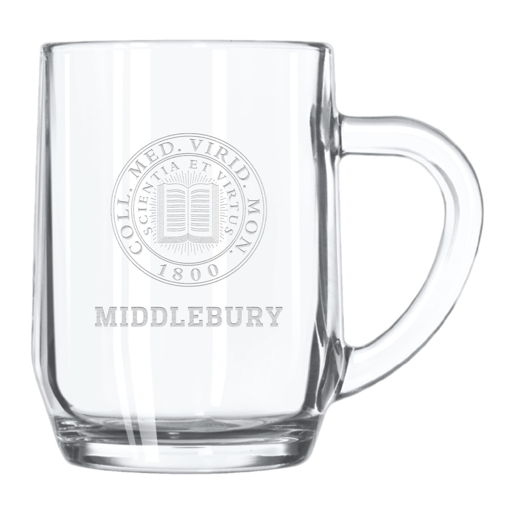 10 OZ GLASS HANDLE MUG SEAL LOGO
