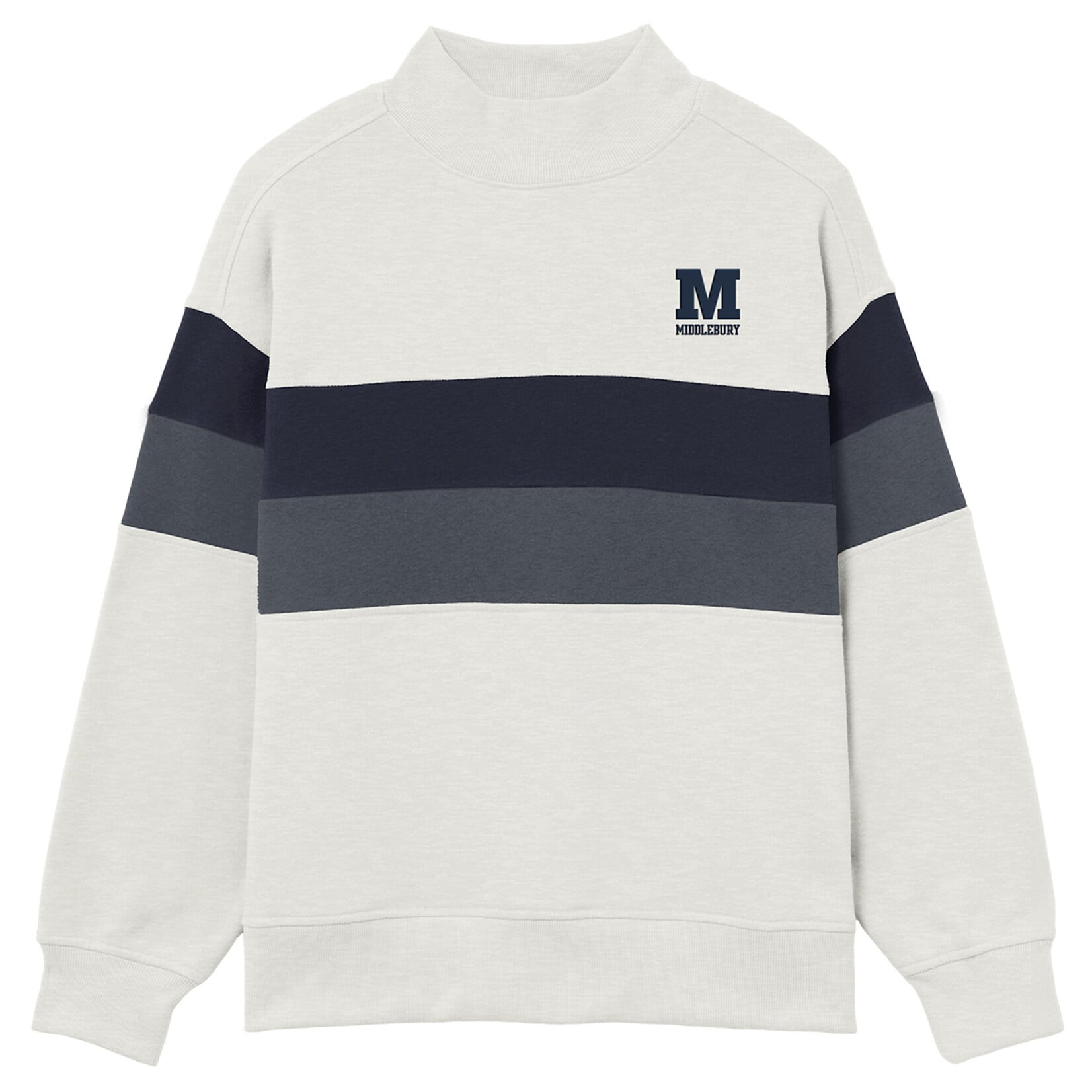 L2 OATMEAL STRIPED MOCK NECK