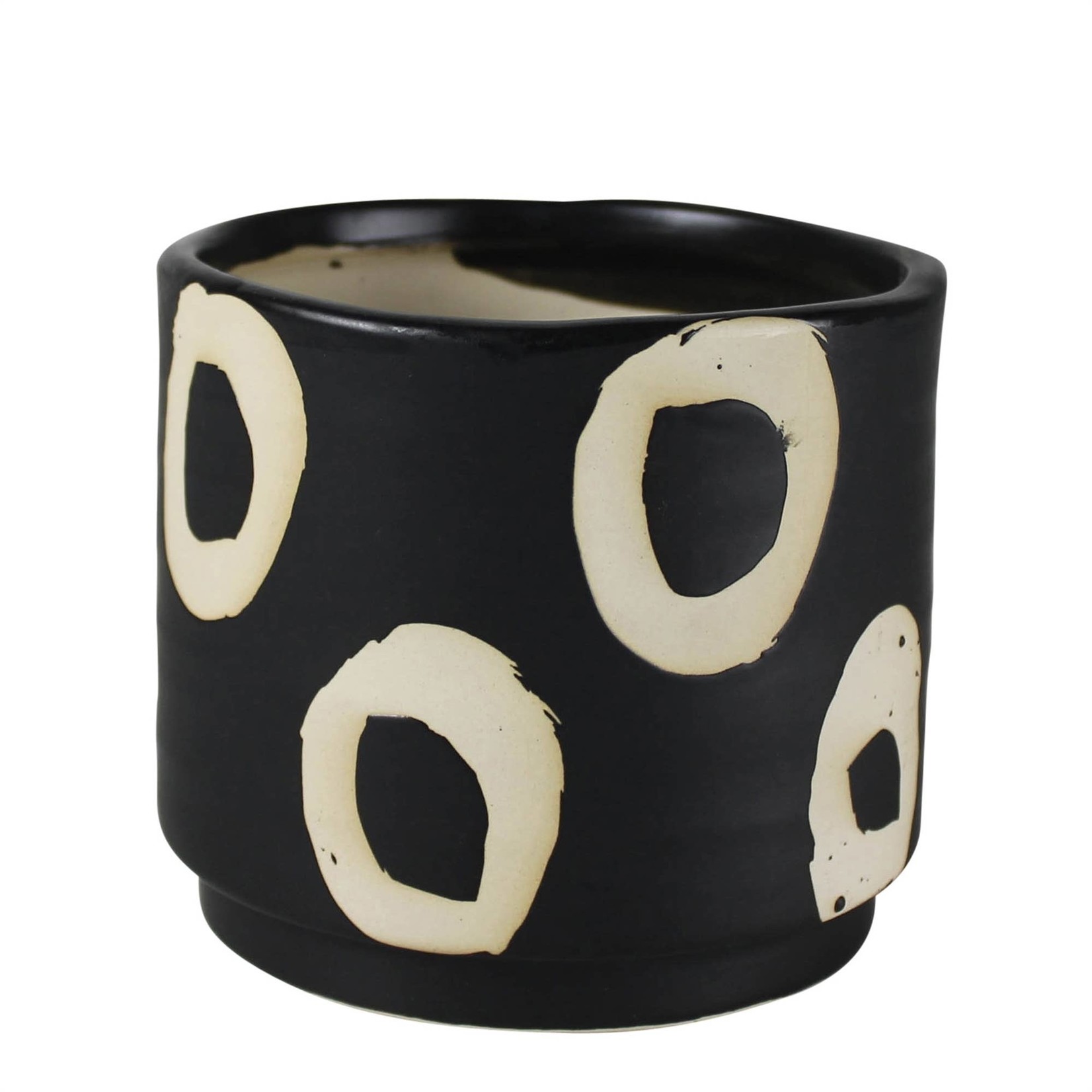 Lulu Black and White Cachepot Planter