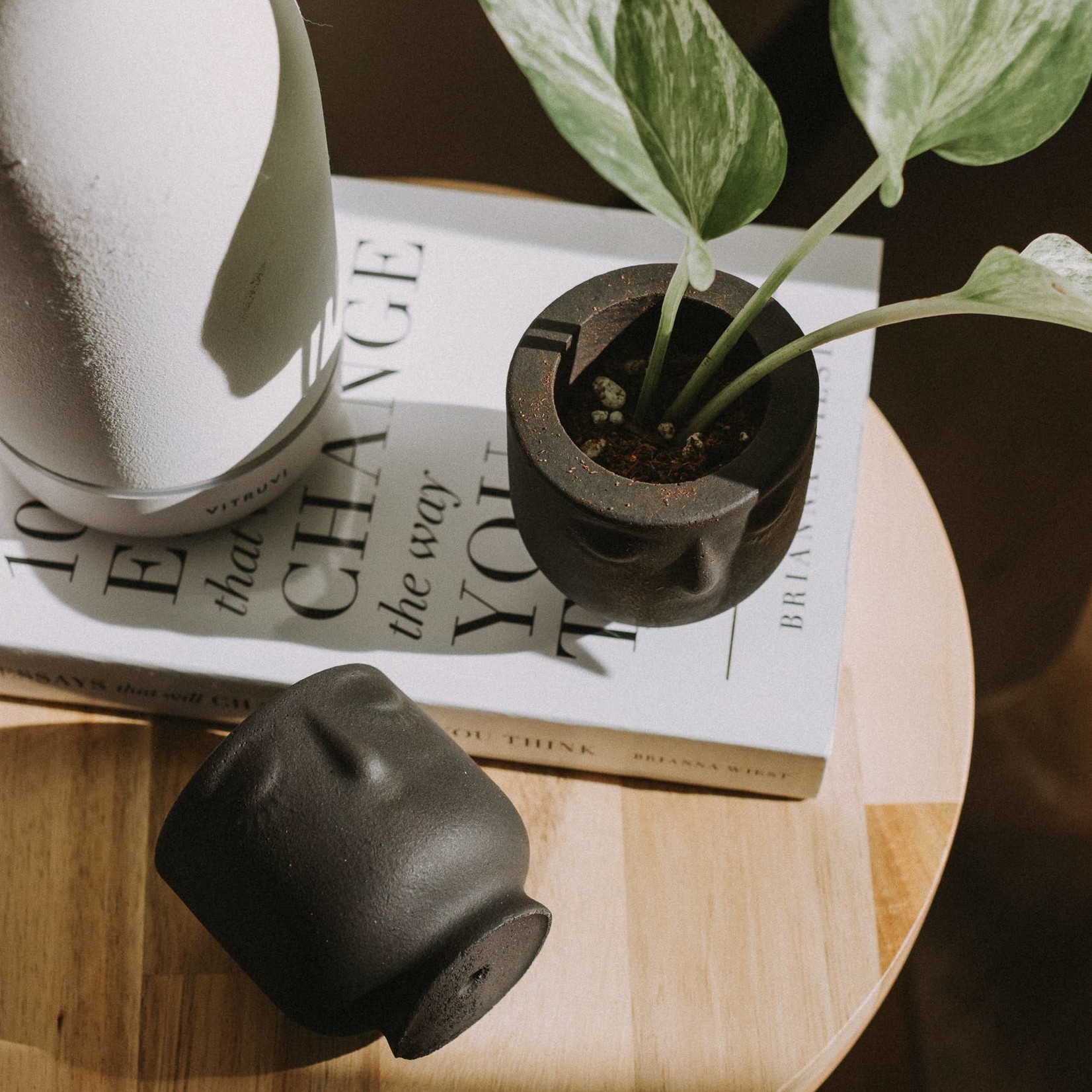 Mini Concrete Face Planter