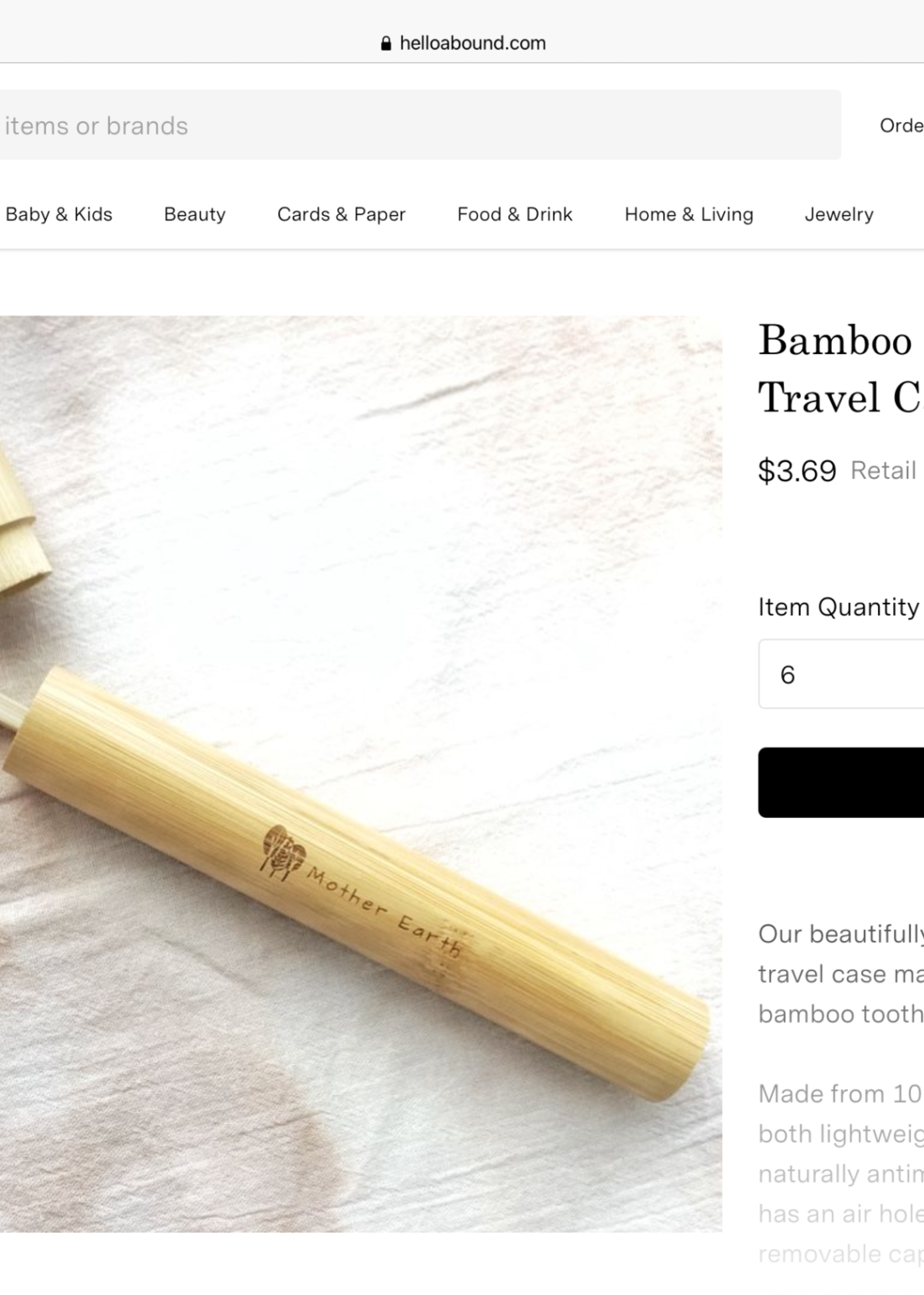 My Mother Earth Bamboo Toothbrush Travel Case