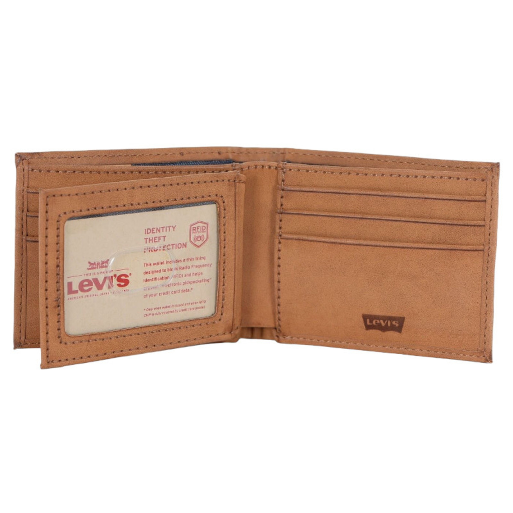 Buy Levi's Men's Leather Trifold Wallet with Stitch Detail and Logo (Brown,  One Size) at Amazon.in