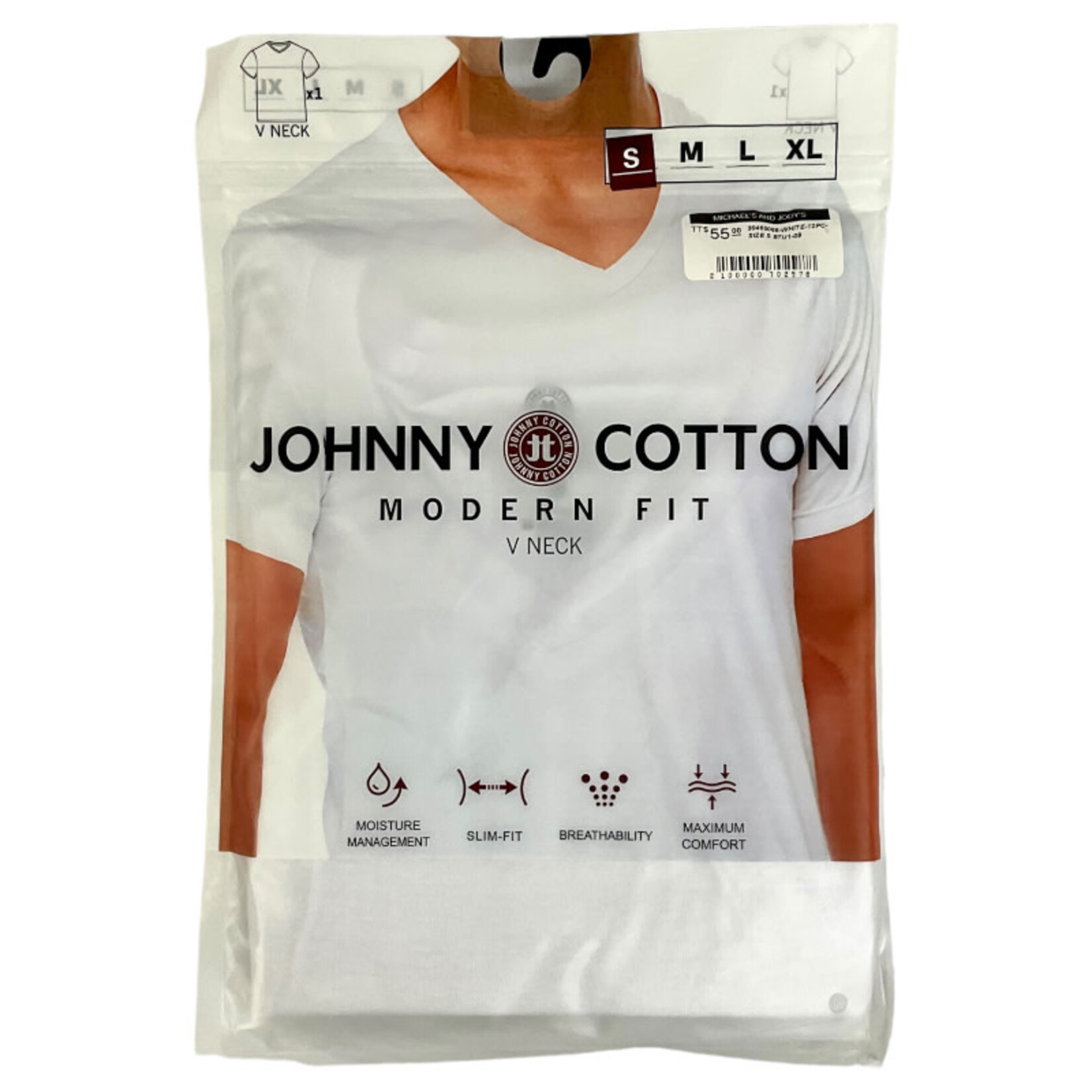 JOHNNY COTTON JOHNNY COTTON MODERN FIT V-NECK T-SHIRT BTU1-09